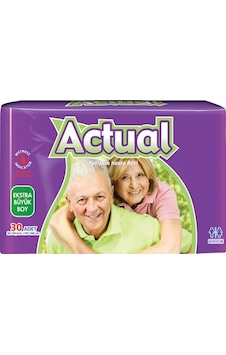 Actual Yetişkin Hasta Bezi Extra Büyük Boy XL 30'Lu Actual Yetişkin Hasta Bezi Extra Büyük Boy XL 30'Lu
