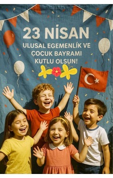 23 Nisan Afiş 70 X 100 Beyaz Beyaz