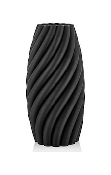 Lamedore Helıcal Sıyah 3d Buyuk Vazo 21x21x45 Cm Siyah