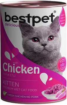 Bestpet Tavuk Etli Parça Etli Ve Jöleli Konserve Yavru Kedi Maması 12 x 400 G Bestpet Tavuk Etli Parça Etli Ve Jöleli Konserve Yavru Kedi Maması 12 x 400 G