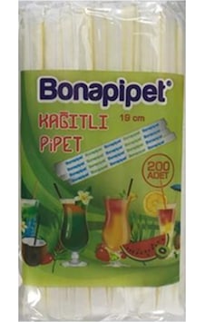 Bona Kağıtlı Pipet 200'lü 19 CM