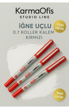 Studio Line İğne Uçlu 0.7 Roller Kalem Kırmızı - 3 Adet Studio Line İğne Uçlu 0.7 Roller Kalem Kırmızı - 3 Adet