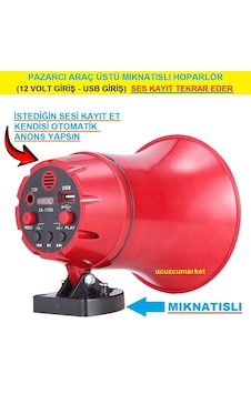 Pazarcı Araç Üstü Anons Hoparlör Mıknatıslı-usb Giriş-dahili Hafıza Pazarcı Araç Üstü Anons Hoparlör Mıknatıslı-usb Giriş-dahili Hafıza