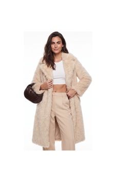 Onloox Kadın Krem Krem Polyester Yumuşak Dokulu Uzun Kol Düz Kesim Kürklü Astarlı Kışlık Mont Onloox Kadın Krem Krem Polyester Yumuşak Dokulu Uzun Kol Düz Kesim Kürklü Astarlı Kışlık Mont