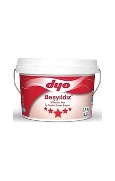 Dyo Beşyıldız Silikonlu Mat İç Cephe Boyası Beyaz 3.5 Kg 3.5 KG Dyo Beşyıldız Silikonlu Mat İç Cephe Boyası Beyaz 3.5 Kg 3.5 KG