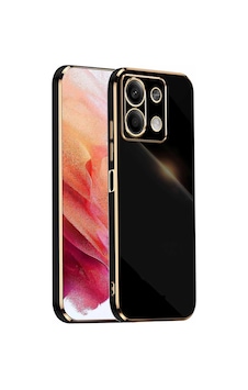 Fibaks Redmi Note 13 4G Uyumlu Kılıf Parlak Kenarlı Altın Işlemeli Kamera Korumalı Kapak Fibaks Redmi Note 13 4G Uyumlu Kılıf Parlak Kenarlı Altın Işlemeli Kamera Korumalı Kapak