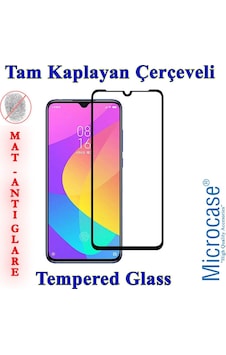 Xiaomi Cc9E / Mi A3 Tam Kaplayan Çerçeveli Cam - Mat Siyah Xiaomi Cc9E / Mi A3 Tam Kaplayan Çerçeveli Cam - Mat Siyah