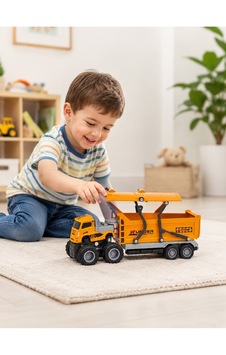 4x4 Sürtmeli Çöp Kamyonu Oyuncak 27 Cm Açılabilir Kasalı Metal Gövdeli