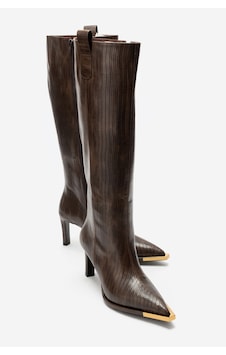 Luvi Shoes Ludmıla Kahverengi Çizgili Kadın İnce Topuklu Çizme Luvi Shoes Ludmıla Kahverengi Çizgili Kadın İnce Topuklu Çizme