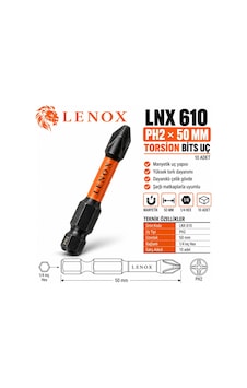 Lenox Lnx610 Ph2 50 Mm Manyetik Torsion Bits Uç 10 Adet