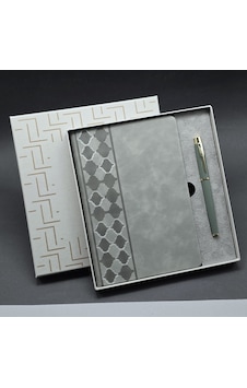 Kutulu Gri Defter Ve Metal Kalem Seti E30db Kutulu Gri Defter Ve Metal Kalem Seti E30db