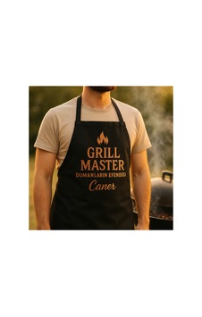 Grill Master Dumanların Efendisi İsme Özel Siyah Mutfak Önlüğü Siyah Grill Master Dumanların Efendisi İsme Özel Siyah Mutfak Önlüğü Siyah