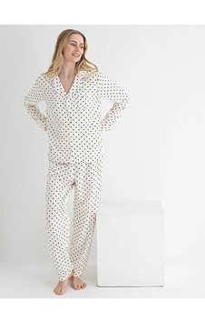 Dofi Kadın Desenli Pijama Takımı Ekru