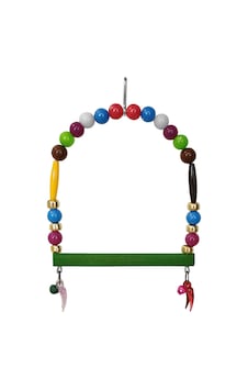 Renkli Boncuklu Ve Çanlı Muhabbet Kuşu Salıncağı 10-11.5 Cm Renkli Renkli Boncuklu Ve Çanlı Muhabbet Kuşu Salıncağı 10-11.5 Cm Renkli