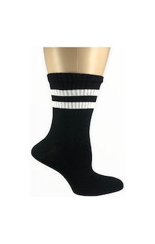 Design Socks KADIN PAMUKLU ÇİZGİ DESENLİ SOKET ÇORAP-Siyah Design Socks KADIN PAMUKLU ÇİZGİ DESENLİ SOKET ÇORAP-Siyah