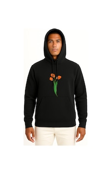 Bahriyeli Collection Kapüşonlu Hollanda Lale Göğüs Baskılı Unisex Sweatshirt Siyah Bahriyeli Collection Kapüşonlu Hollanda Lale Göğüs Baskılı Unisex Sweatshirt Siyah