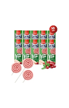 Kediler İçin Dondurularak Kurutulmuş Tüy Yumağı Önleyici Tavuk & Kızılcık Kedi Lolipopu Kedi Ödülü 10 Adet X 1.4gr