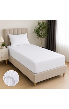 Lexroo Tek Kişilik Çarşaf 160x200+30 Cm, Beyaz Lexroo Tek Kişilik Çarşaf 160x200+30 Cm, Beyaz