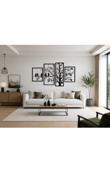 4 Parça Modern Kuş Ve Ağaç Metal Duvar Dekoru Siyah Mdf Duvar Süsü 4 Parça Modern Kuş Ve Ağaç Metal Duvar Dekoru Siyah Mdf Duvar Süsü