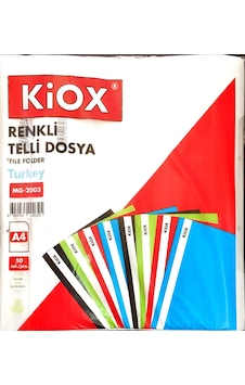 3 Paket Kiox Beyaz Renk Telli Dosya 50 Li Paket Toplam150 Adet