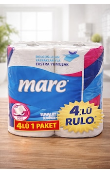 Mare Tuvalet Kağıdı 4 Rulo 1 Paket Ekstra Yumuşak Çift Katlı Dayanıklı Tuvalet Kağıdı Mare Tuvalet Kağıdı 4 Rulo 1 Paket Ekstra Yumuşak Çift Katlı Dayanıklı Tuvalet Kağıdı