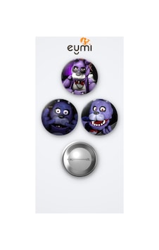 Five Nights At Freddy's Oyunu Bonnie The Bunny Oyun 3'lü Metal Rozet Seti 58mm İğneli Buton Çanta Yaka Rozeti Çok Renkli Five Nights At Freddy's Oyunu Bonnie The Bunny Oyun 3'lü Metal Rozet Seti 58mm İğneli Buton Çanta Yaka Rozeti Çok Renkli