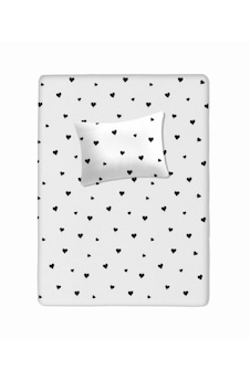 %100 Pamuklu Bebek Aparalı Çarşaf 115x150 + Bebek Yastık Kılıfı 35x45 Siyah Kalpli %100 Pamuklu Bebek Aparalı Çarşaf 115x150 + Bebek Yastık Kılıfı 35x45 Siyah Kalpli