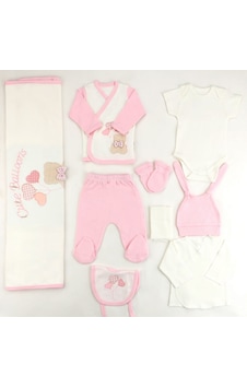 Sebi Bebe Balonlu 10'lu Hastane Çıkış Seti 2018 Pembe