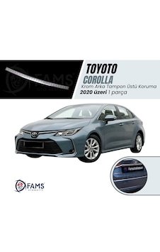 Fams Otomotiv Toyota Corolla Krom Arka Tampon Üstü Koruma 2020 Üzeri Sedan P,çelik Taşlı Fams Otomotiv Toyota Corolla Krom Arka Tampon Üstü Koruma 2020 Üzeri Sedan P,çelik Taşlı