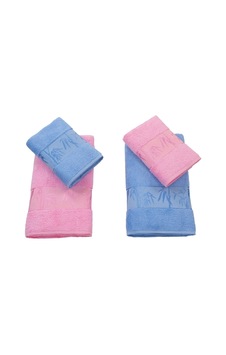 Nurpak 4 Parça Bambu Havlu Takımı Pembe Mavi Nurpak 4 Parça Bambu Havlu Takımı Pembe Mavi
