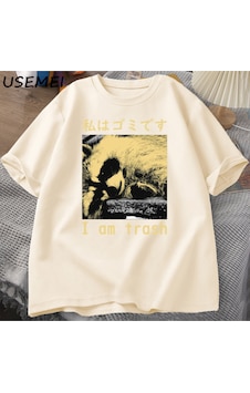 Flood Of Style Ben Çöp Japon Rakun Baskı T-shirt Harajuku Vintage Yüksek Kalite Pamuk Kısa Kollu Tişört Erke Haki Flood Of Style Ben Çöp Japon Rakun Baskı T-shirt Harajuku Vintage Yüksek Kalite Pamuk Kısa Kollu Tişört Erke Haki