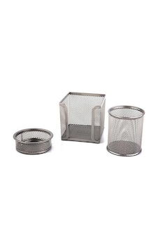 Gıpta Masa Seti Metal 3'lü Gümüş F0031 Gıpta Masa Seti Metal 3'lü Gümüş F0031