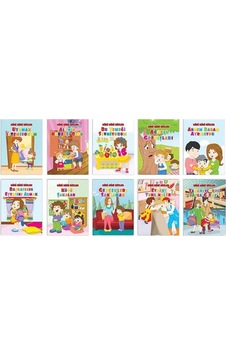 Mini Mini Bizler - Okul Öncesi Eğitici Hikaye Seti - 10 Kitap Takım- Pembe Patikler
