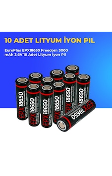 Europlus Epx18650 Freedom 3000 Mah 3.6v 10 Adet Lityum İyon Pil Europlus Epx18650 Freedom 3000 Mah 3.6v 10 Adet Lityum İyon Pil
