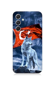 Samsung Galaxy A24 Uyumlu Silikon Kılıf Kurt Göktürk Ve Bayrak