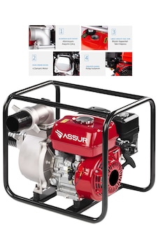 Assur Asr748 Benzinli Su Pompası Motoru Kırmızı