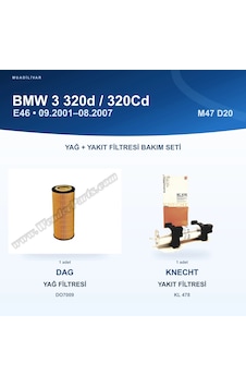 Bmw E46 320d / 320cd M47 D20 Dag Yağ Ve Knecht Yakıt Filtresi Bakım Seti Bmw E46 320d / 320cd M47 D20 Dag Yağ Ve Knecht Yakıt Filtresi Bakım Seti