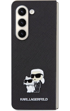 Galaxy Uyumlu Z Fold 5 Kılıf Karl Lagerfeld Lisanslı K&c Metal Logolu Saffiano Kapak Siyah Galaxy Uyumlu Z Fold 5 Kılıf Karl Lagerfeld Lisanslı K&c Metal Logolu Saffiano Kapak Siyah