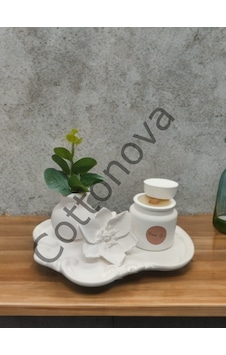 Cottonova C50 Dekoratif Çiçek Figür, Vazo Ve Mumluk Kapaklı