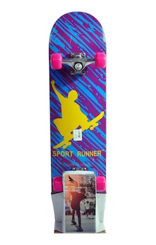 Xslide Skateboard Kaykay-mor-sarı Xslide Skateboard Kaykay-mor-sarı