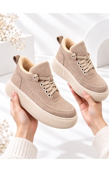 Dabab Shoes Nolen Kadın Vizon Bağcıklı Lüks Süet İçi Kürklü 4 Cm Kalın Taban Sneaker Spor Ayakkabı Dabab Shoes Nolen Kadın Vizon Bağcıklı Lüks Süet İçi Kürklü 4 Cm Kalın Taban Sneaker Spor Ayakkabı