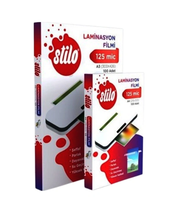 Stilo Laminasyon Film A4 125mic 100lü Pvc Kaplama Kağıdı Stilo Laminasyon Film A4 125mic 100lü Pvc Kaplama Kağıdı