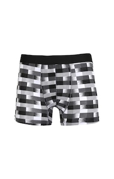 İbrahim Burak Etiler Collection Moda Çizgi Erkek Penye Likralı Desenli Boxer 40120 Füme