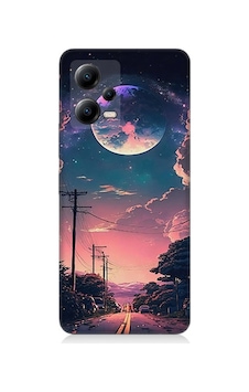 Xiaomi Poco X5 5g Uyumlu Ay Manzara Ve Yol Desenli Silikon Kılıf Xiaomi Poco X5 5g Uyumlu Ay Manzara Ve Yol Desenli Silikon Kılıf