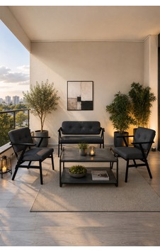 Opera Bahçe & Balkon Oturma Grubu Antrasit 2 Tekli Koltuk, 1 İkili Koltuk Ve Sehpa 2+1+1 Sehpalı Çay Seti Opera Bahçe & Balkon Oturma Grubu Antrasit 2 Tekli Koltuk, 1 İkili Koltuk Ve Sehpa 2+1+1 Sehpalı Çay Seti