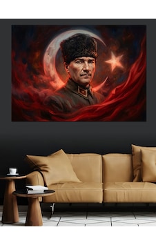 Atatürk Ay Yıldız Bayrak Tablosu Dekoratif Kanvas - Mdf Ahşap Tablo Atatürk Ay Yıldız Bayrak Tablosu Dekoratif Kanvas - Mdf Ahşap Tablo