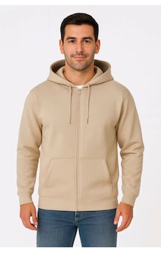 Butik İstanbul Erkek Üç İplik Kapüşonlu Tam Fermuarlı Kanguru Çepli Sweatshirt Hoodie - Bej Butik İstanbul Erkek Üç İplik Kapüşonlu Tam Fermuarlı Kanguru Çepli Sweatshirt Hoodie - Bej