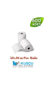 56x16 Termal Pos Cihazı Rulosu 600 Adet
