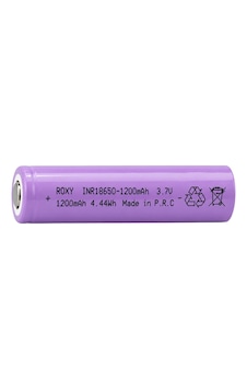 Roxy Inr18650 3.7v 1200mah 3c 4.44wh Li-ıon Düz Kafa Başlıksız Şarjlı Pil