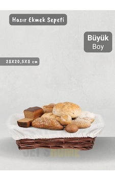 Hasır Ekmek Sepeti Dikdörtgen Çok Amaçlı Sepet Yılbaşı Sepeti Büyük Boy 28 Cm Kahverengi Hasır Ekmek Sepeti Dikdörtgen Çok Amaçlı Sepet Yılbaşı Sepeti Büyük Boy 28 Cm Kahverengi